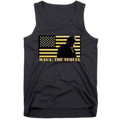 Maga The Sequel Trump 2024 Winner Second Term American Flag Tank Top