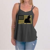 Maga The Sequel Trump 2024 Winner Second Term American Flag Women's Strappy Tank