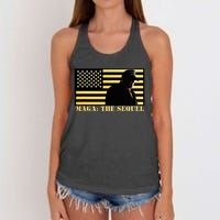 Maga The Sequel Trump 2024 Winner Second Term American Flag Women's Knotted Racerback Tank