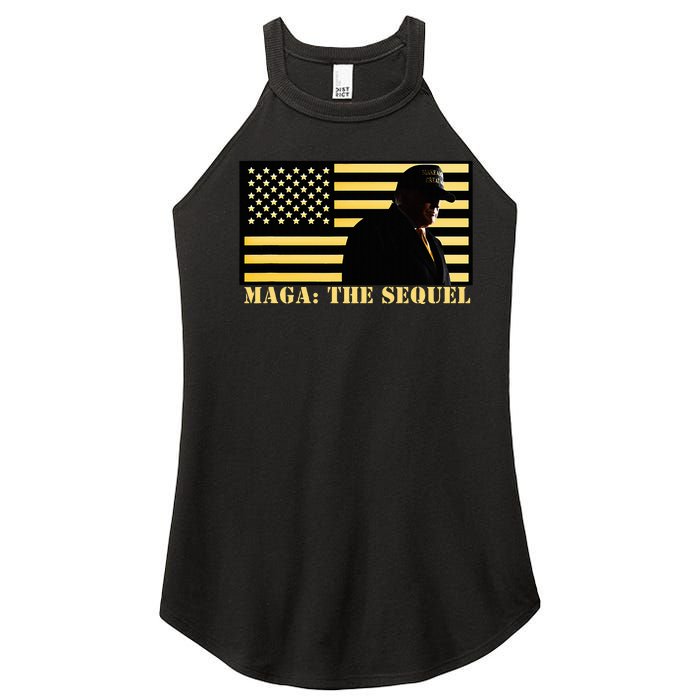 Maga The Sequel Trump 2024 Winner Second Term American Flag Women's Perfect Tri Rocker Tank