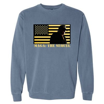 Maga The Sequel Trump 2024 Winner Second Term American Flag Garment-Dyed Sweatshirt