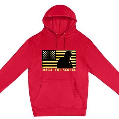 Maga The Sequel Trump 2024 Winner Second Term American Flag Premium Pullover Hoodie