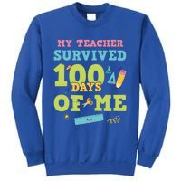 My Teacher Survived 100 Days Of Me Funny 100th Day Of School Meaningful Gift Sweatshirt