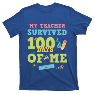 My Teacher Survived 100 Days Of Me Funny 100th Day Of School Meaningful Gift T-Shirt