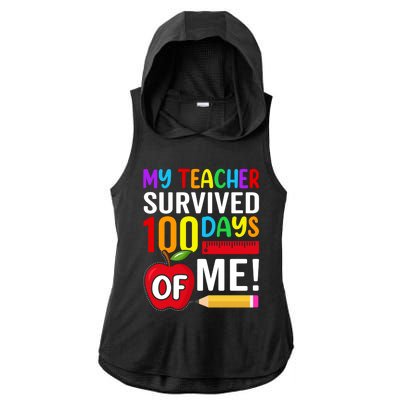 My Teacher Survived 100 Days Of Me Funny Kindergarten Gift Ladies PosiCharge Tri-Blend Wicking Draft Hoodie Tank