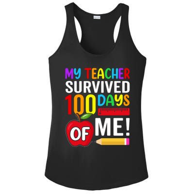 My Teacher Survived 100 Days Of Me Funny Kindergarten Gift Ladies PosiCharge Competitor Racerback Tank