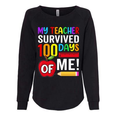 My Teacher Survived 100 Days Of Me Funny Kindergarten Gift Womens California Wash Sweatshirt