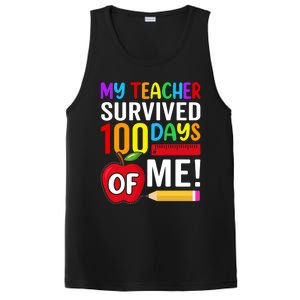 My Teacher Survived 100 Days Of Me Funny Kindergarten Gift PosiCharge Competitor Tank