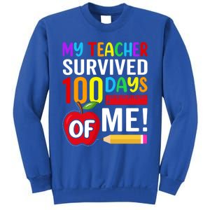 My Teacher Survived 100 Days Of Me Funny Kindergarten Gift Sweatshirt