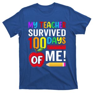 My Teacher Survived 100 Days Of Me Funny Kindergarten Gift T-Shirt