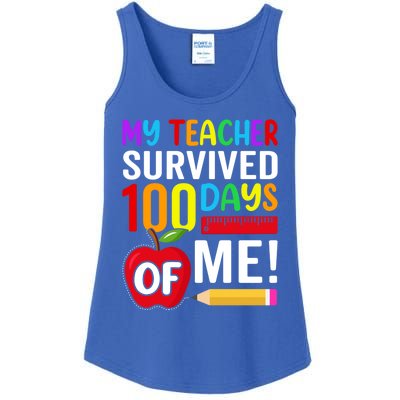 My Teacher Survived 100 Days Of Me Funny Kindergarten Gift Ladies Essential Tank