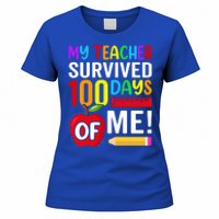 My Teacher Survived 100 Days Of Me Funny Kindergarten Gift Women's T-Shirt