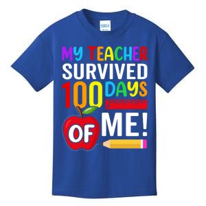 My Teacher Survived 100 Days Of Me Funny Kindergarten Gift Kids T-Shirt