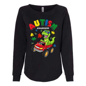 Monster Truck Trex Dinosaur Autism Awareness Gift Womens California Wash Sweatshirt