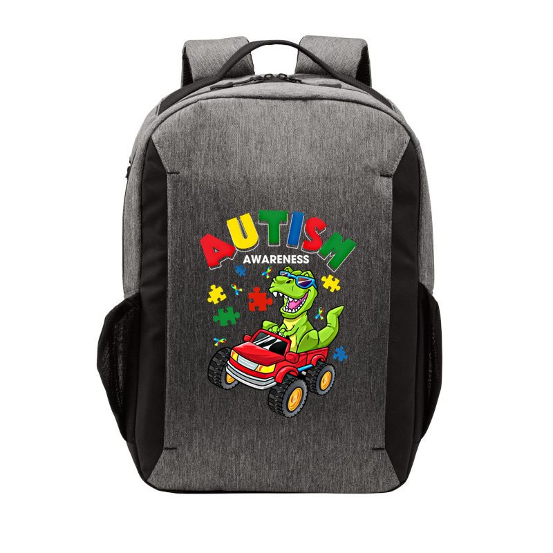 Monster Truck Trex Dinosaur Autism Awareness Gift Vector Backpack