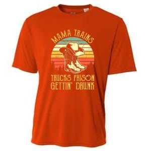 Mama Trains Trucks Prison Getting Drunk Country Music Cooling Performance Crew T-Shirt