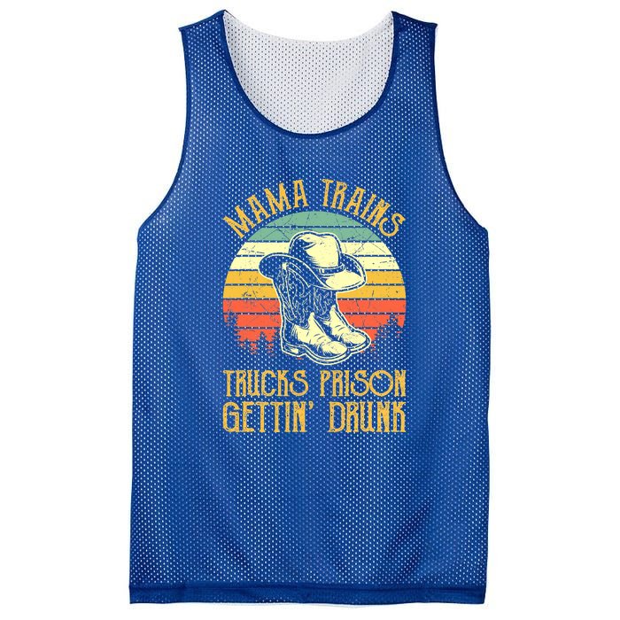 Mama Trains Trucks Prison Getting Drunk Country Music Mesh Reversible Basketball Jersey Tank