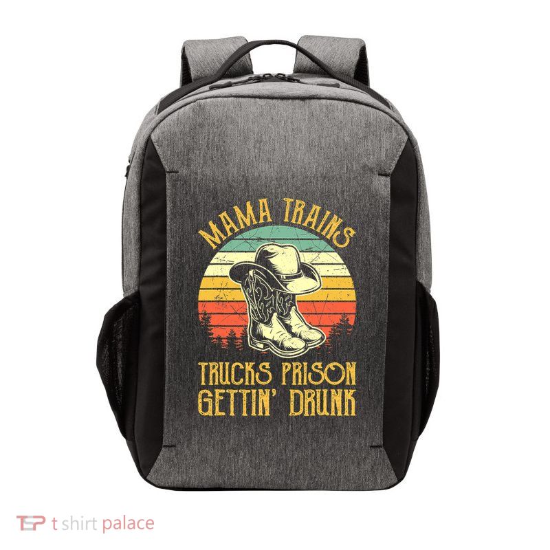 Mama Trains Trucks Prison Getting Drunk Country Music Vector Backpack