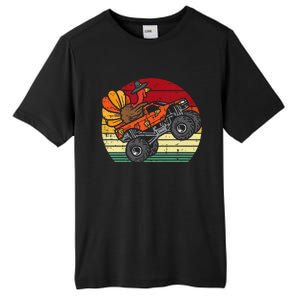 Monster Truck Turkey Sunset Retro Thanksgiving Tall Fusion ChromaSoft Performance T-Shirt