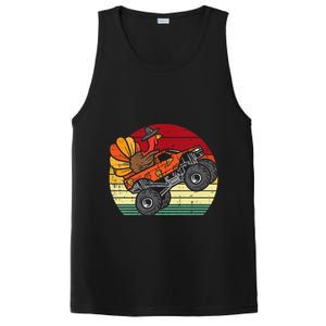 Monster Truck Turkey Sunset Retro Thanksgiving PosiCharge Competitor Tank