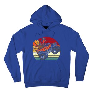 Monster Truck Turkey Sunset Retro Thanksgiving Hoodie