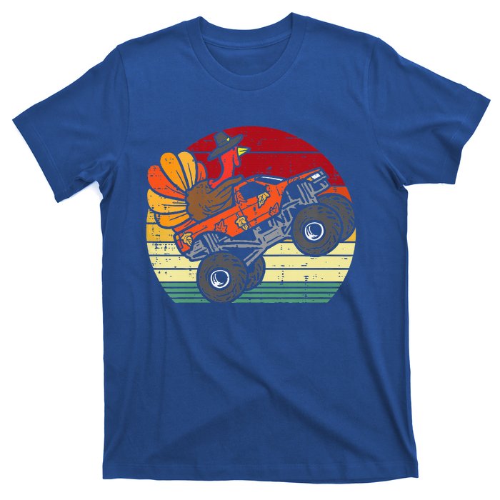 Monster Truck Turkey Sunset Retro Thanksgiving T-Shirt