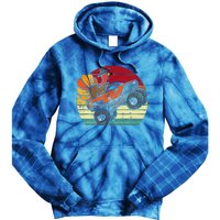 Monster Truck Turkey Sunset Retro Thanksgiving Tie Dye Hoodie