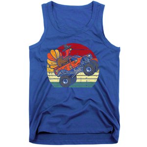 Monster Truck Turkey Sunset Retro Thanksgiving Tank Top