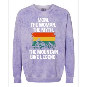 Mom The The Myth The Mountain Bike Legend Biking Mom Meaningful Gift Colorblast Crewneck Sweatshirt