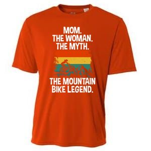 Mom The The Myth The Mountain Bike Legend Biking Mom Meaningful Gift Cooling Performance Crew T-Shirt