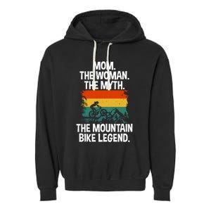 Mom The The Myth The Mountain Bike Legend Biking Mom Meaningful Gift Garment-Dyed Fleece Hoodie