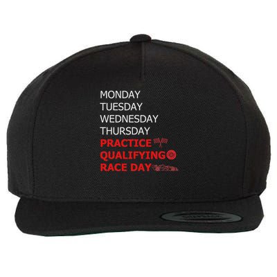 Monday Tuesday Thursday Practice Qualifying Race Day Wool Snapback Cap