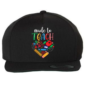 Made To Teach Gift For Teacher Wool Snapback Cap