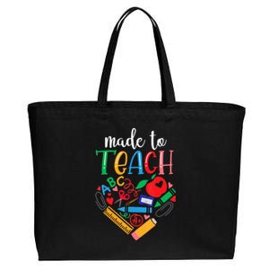 Made To Teach Gift For Teacher Cotton Canvas Jumbo Tote