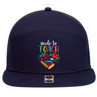 Made To Teach Gift For Teacher 7 Panel Mesh Trucker Snapback Hat