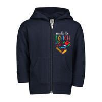 Made To Teach Gift For Teacher Toddler Zip Fleece Hoodie