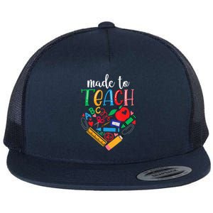 Made To Teach Gift For Teacher Flat Bill Trucker Hat