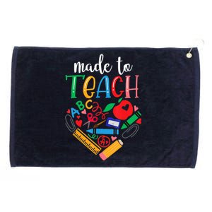 Made To Teach Gift For Teacher Grommeted Golf Towel