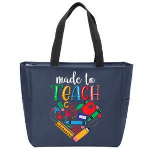 Made To Teach Gift For Teacher Zip Tote Bag