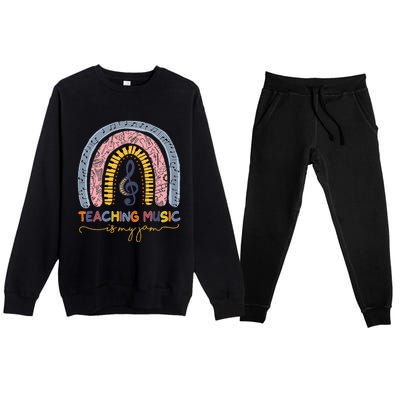 Musical Teacher Teaching Music Is My Jam Rainbow Premium Crewneck Sweatsuit Set