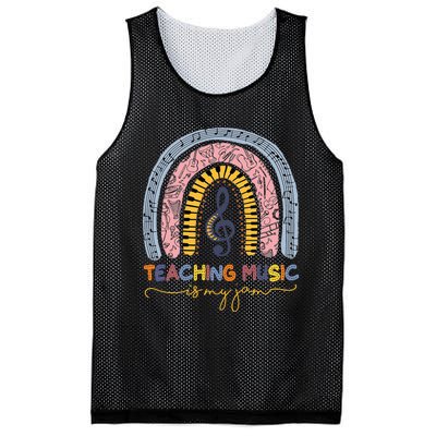 Musical Teacher Teaching Music Is My Jam Rainbow Mesh Reversible Basketball Jersey Tank