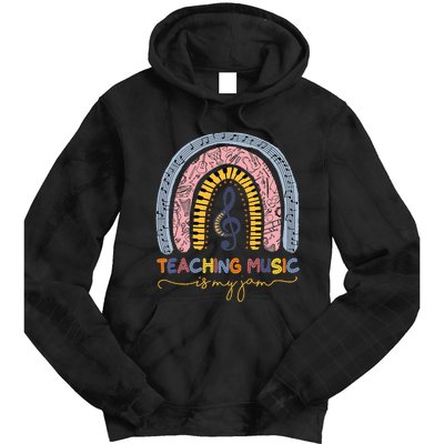 Musical Teacher Teaching Music Is My Jam Rainbow Tie Dye Hoodie