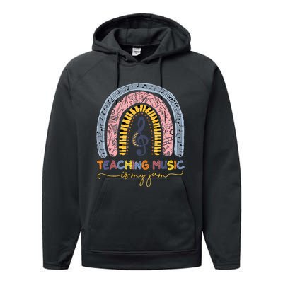 Musical Teacher Teaching Music Is My Jam Rainbow Performance Fleece Hoodie