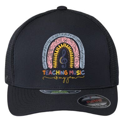 Musical Teacher Teaching Music Is My Jam Rainbow Flexfit Unipanel Trucker Cap