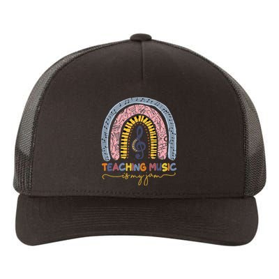 Musical Teacher Teaching Music Is My Jam Rainbow Yupoong Adult 5-Panel Trucker Hat