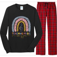 Musical Teacher Teaching Music Is My Jam Rainbow Long Sleeve Pajama Set