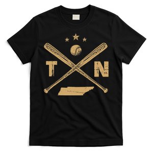 Map Tn Tennessee Baseball Bats Coach Hometown Pride T-Shirt