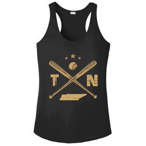 Map Tn Tennessee Baseball Bats Coach Hometown Pride Ladies PosiCharge Competitor Racerback Tank