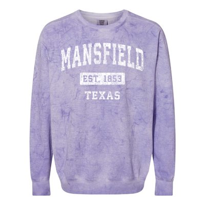 Mansfield Texas Tx Vintage Established Sports Design Colorblast Crewneck Sweatshirt