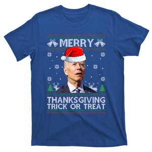 Merry Thanksgiving Trick Or Treat Biden Ugly Xmas Sweater Cool Gift T-Shirt